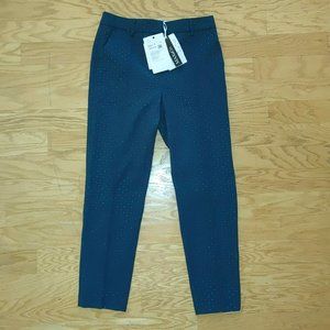 NWT Max & Co Women Green Polka Dot Cotton Blend Cropped Pants. 6